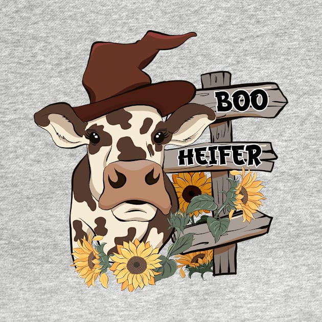 Boo Heifer Sunflower Cow by CB Creative Images